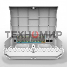 Коммутатор MikroTik Cloud Router Switch 318-16P-2S+OUT with 800MHz CPU, 256MB RAM, 16x Gigabit LAN with PoE-out, 2xSFP+ cages, RouterOS L5 or SwitchOS (dual boot), outdoor enclosure, mounting kit (power supply N