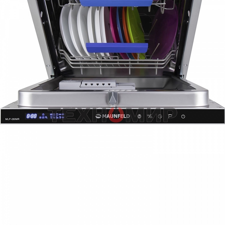 Встраиваемая посудомоечная машина Maunfeld MLP-08IMR, белый/черный, 44.5 см, 10 компл., 47 дБ, класс A++