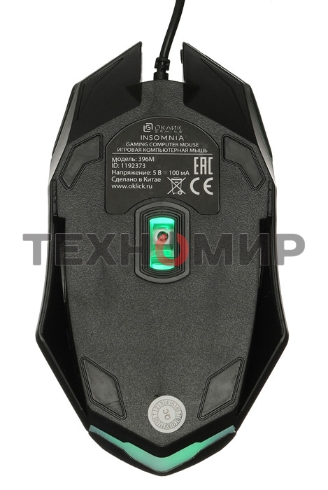 Мышь проводная Oklick 396M INSOMNIA черный, 1000 dpi, USB, кнопки - 3