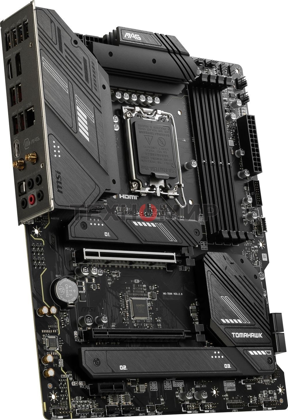 Материнская плата MSI MAG B760 TOMAHAWK WIFI, LGA 1700, Intel B760, 4xDDR5, 4xSATA, 3xM.2, 1xPCI-E 3.0 x4, 1xPCI-E 5.0 x16, 1xHDMI, 1xDP, 1xUSB Type-C, 1x2.5Gb LAN, 4xUSB-A 2.0, 4xUSB-A 3.2 Gen 2, 5x3.5 мм, 7.1, Standard-ATX