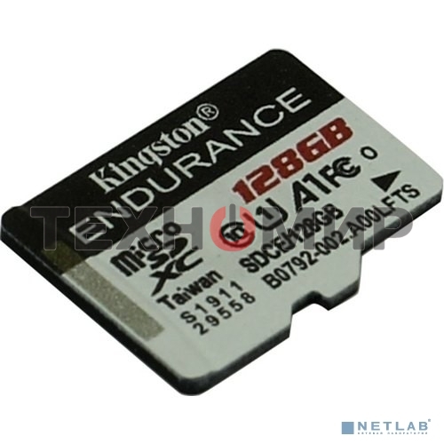 Флеш карта microSD 128Gb Kingston microSDНC Class 10 A1 UHS-I Endurance 95R/45W Card Only