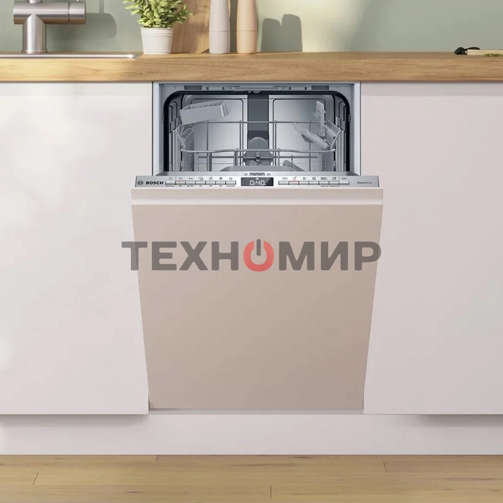 Встраиваемая посудомоечная машина Bosch SPV4HMX10E, серебристый, 44.8 см, 10 компл., 44 дБ, класс A++