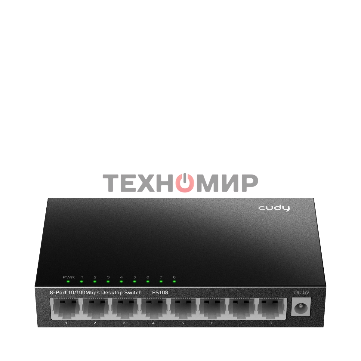 Коммутатор 8-Port 10/100 Mbps Desktop Switch, 8 10/100M RJ45 Ports, Loop Detection, Metal Case, Power Saving, Plug & Play