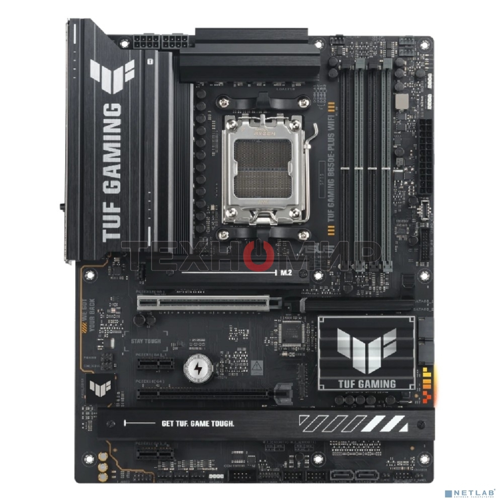 Материнская плата ASUS TUF GAMING B650E-PLUS WIFI, AM5, AMD B650, 4xDDR5, 4xSATA, 3xM.2, 1xPCIe 5.0 x16, 1xPCIe 4.0 x4, 2xPCIe 4.0 x1, 1xDisplayPort, 1xHDMI, 1x2.5Gb LAN, Wi-Fi 6E, Bluetooth 5.3, 1xUSB-C 20Gbps, 3xUSB-A 10Gbps, 6xUSB-A 2.0, 5x3.5 мм, 7.1,