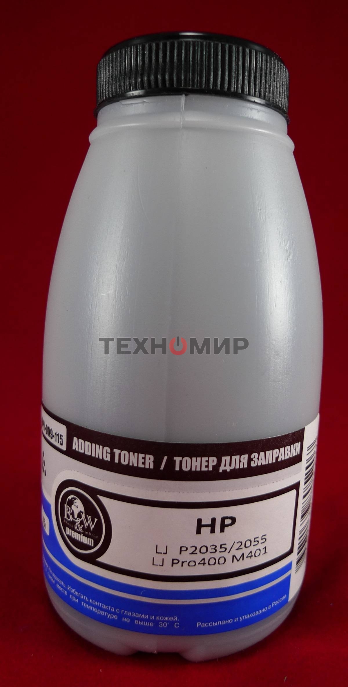 Тонер HP LJ P2035/2055/LJ Pro400 M401/M425 (флакон, 115г) B&W Premium фас России