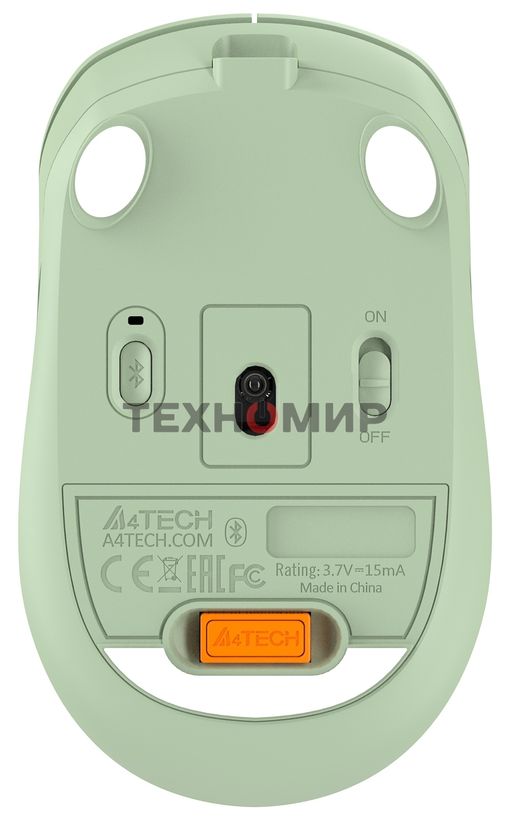 Мышь беспроводная A4Tech Fstyler FB10C зеленый, 2000 dpi, радиоканал, Bluetooth, USB, кнопки - 4