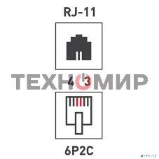 Розетка телефонная 1-м Proconnect RJ11 6P2C 03-0001-4
