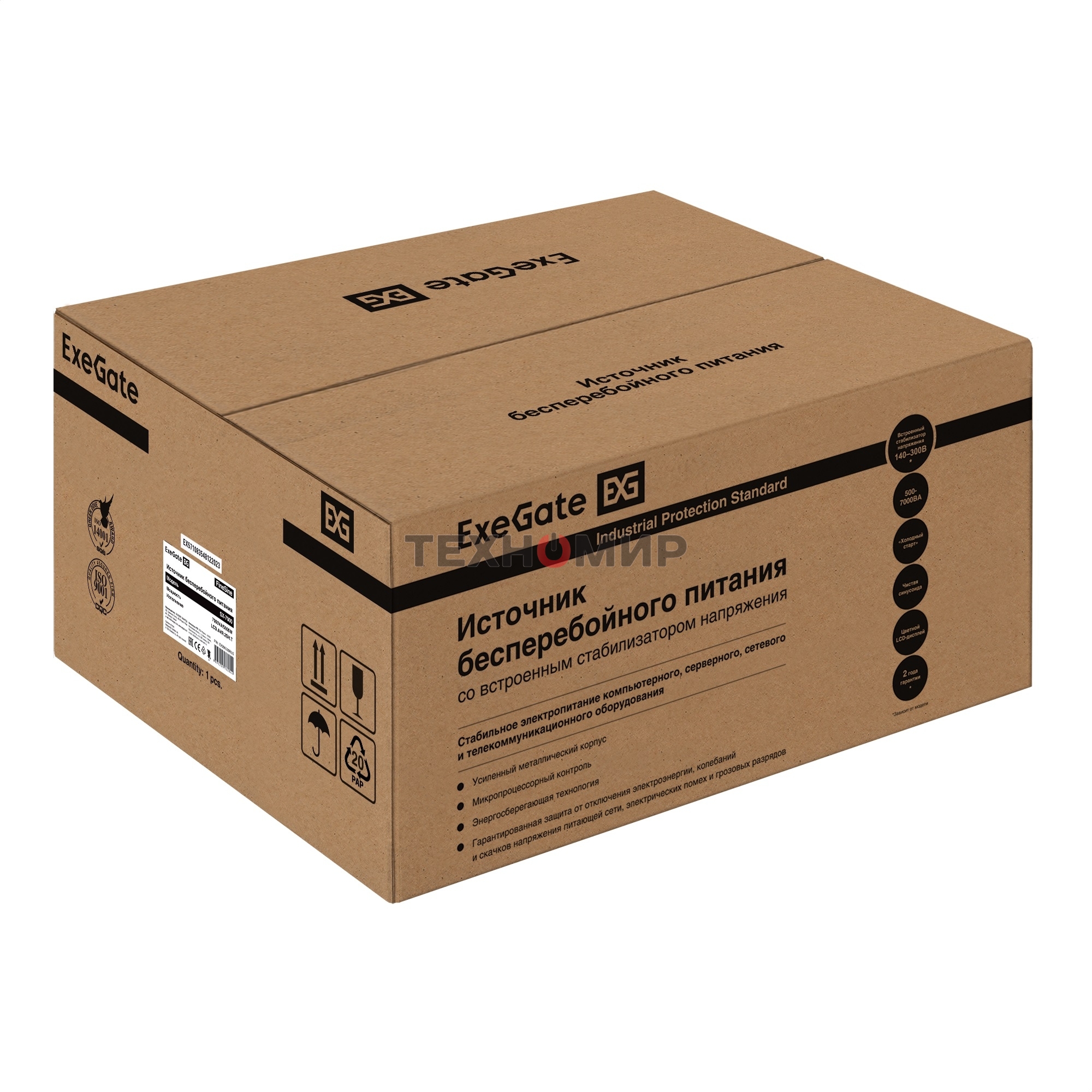 Комплект Источник бесперебойного питания EX296005RUS + батарея 150Aч EX282990RUS 4шт ExeGate FineSine SX-7000.LCD.AVR.2SH.T + батарея ExeGate DT 12150 (12В, 150Ач) 4шт