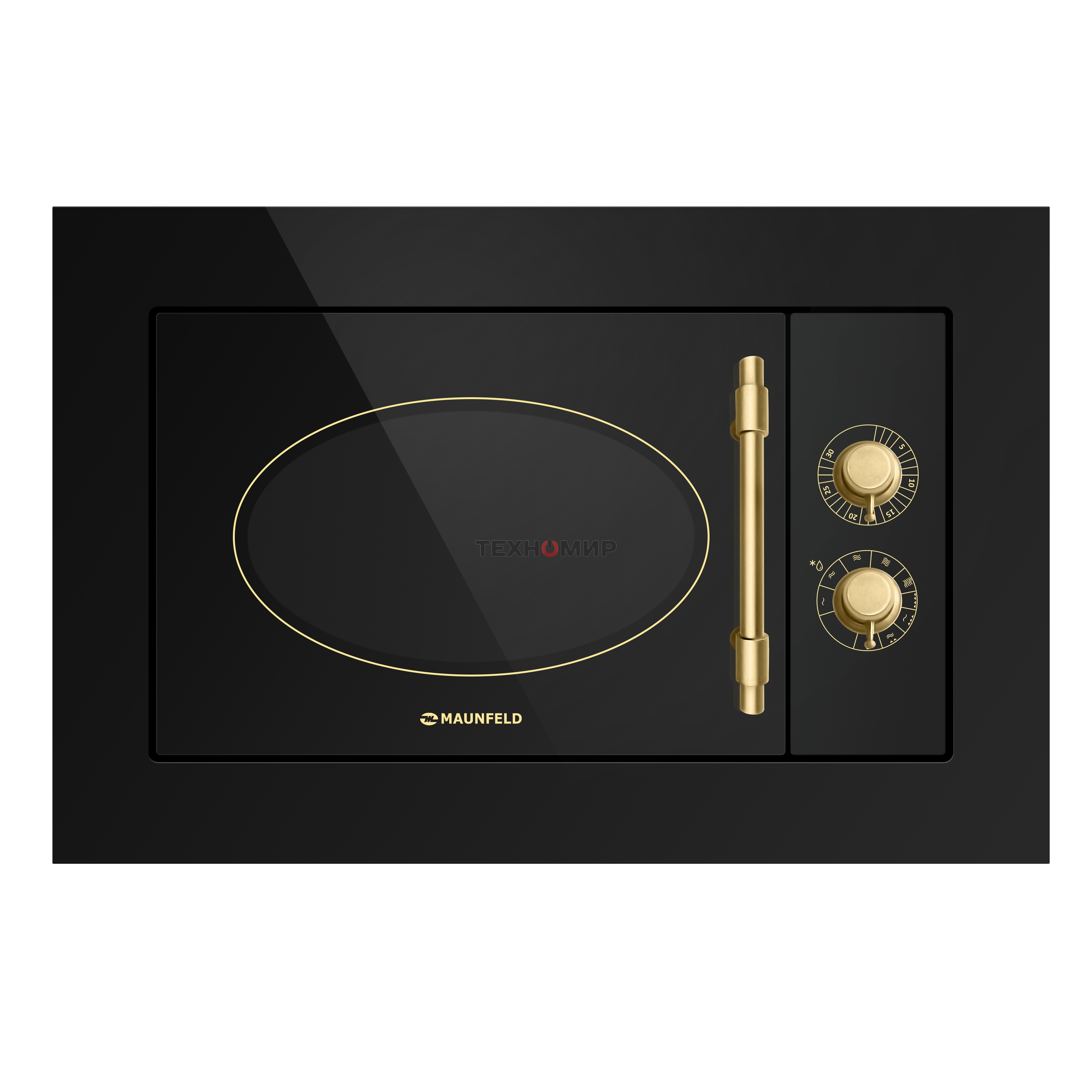 Микроволновая печь встраиваемая Maunfeld JBMO.20.5GRBG черный, 20 л, 700 Вт, переключатели - поворотный механизм