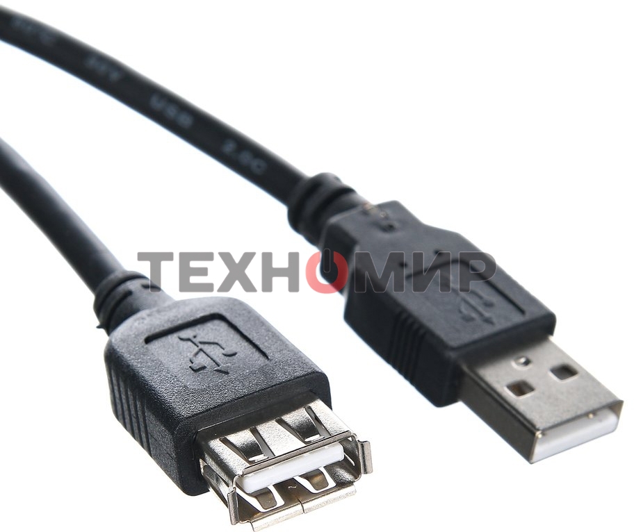Кабель-удлинитель TELECOM USB2.0 Am-->Af 1,5 м черный TUS6990-1.5M