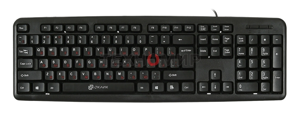 Клавиатура Oklick 90MV2 проводная, USB Type-A, чёрный