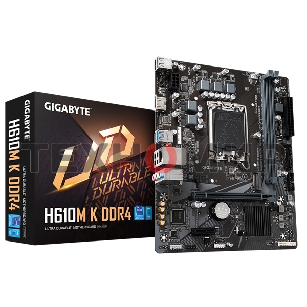 Материнская плата Gigabyte H610M K DDR4 V2.0, LGA 1700, Intel H610, 2xDDR4, 2xSATA, 1xM.2, 1xPCIe 4.0 x16, 1xPCIe x1, 1xHDMI, 1x 1Gb LAN, 2xUSB-A 3.2 Gen 1, 4xUSB-A 2.0, 3x 3.5 мм, 7.1, mATX