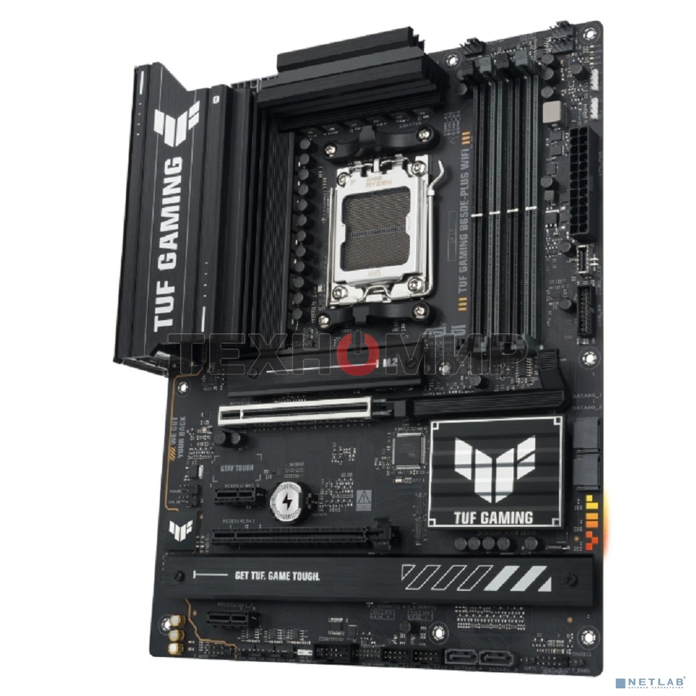 Материнская плата ASUS TUF GAMING B650E-PLUS WIFI, AM5, AMD B650, 4xDDR5, 4xSATA, 3xM.2, 1xPCIe 5.0 x16, 1xPCIe 4.0 x4, 2xPCIe 4.0 x1, 1xDisplayPort, 1xHDMI, 1x2.5Gb LAN, Wi-Fi 6E, Bluetooth 5.3, 1xUSB-C 20Gbps, 3xUSB-A 10Gbps, 6xUSB-A 2.0, 5x3.5 мм, 7.1,