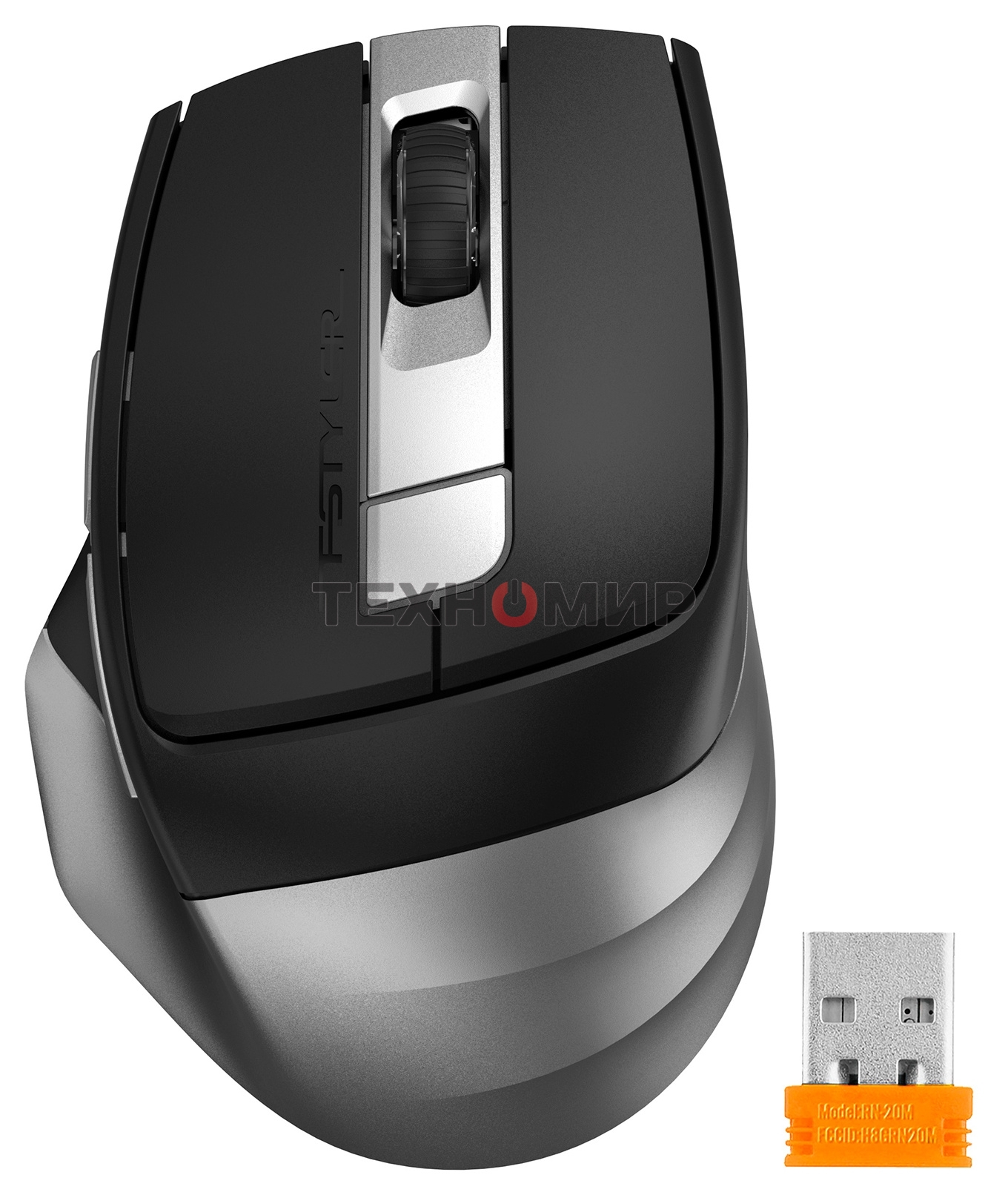 Мышь беспроводная A4Tech Fstyler FB35C серый/черный, 2000 dpi, радиоканал, Bluetooth, USB, кнопки - 6