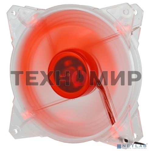 Вентилятор для корпуса Crown CMCF-12025S-1210 прозрачный/красный, 120 мм, 1650 об/мин, 28 дБ, 3 pin