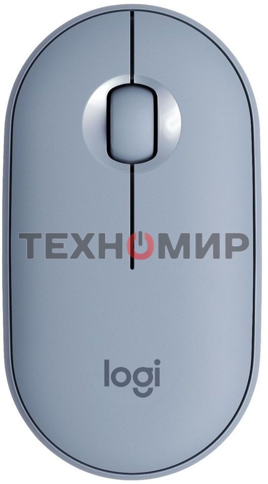 Мышь беспроводная Logitech Pebble M350 серый, 1000 dpi, радиоканал, Bluetooth, USB, кнопки - 3