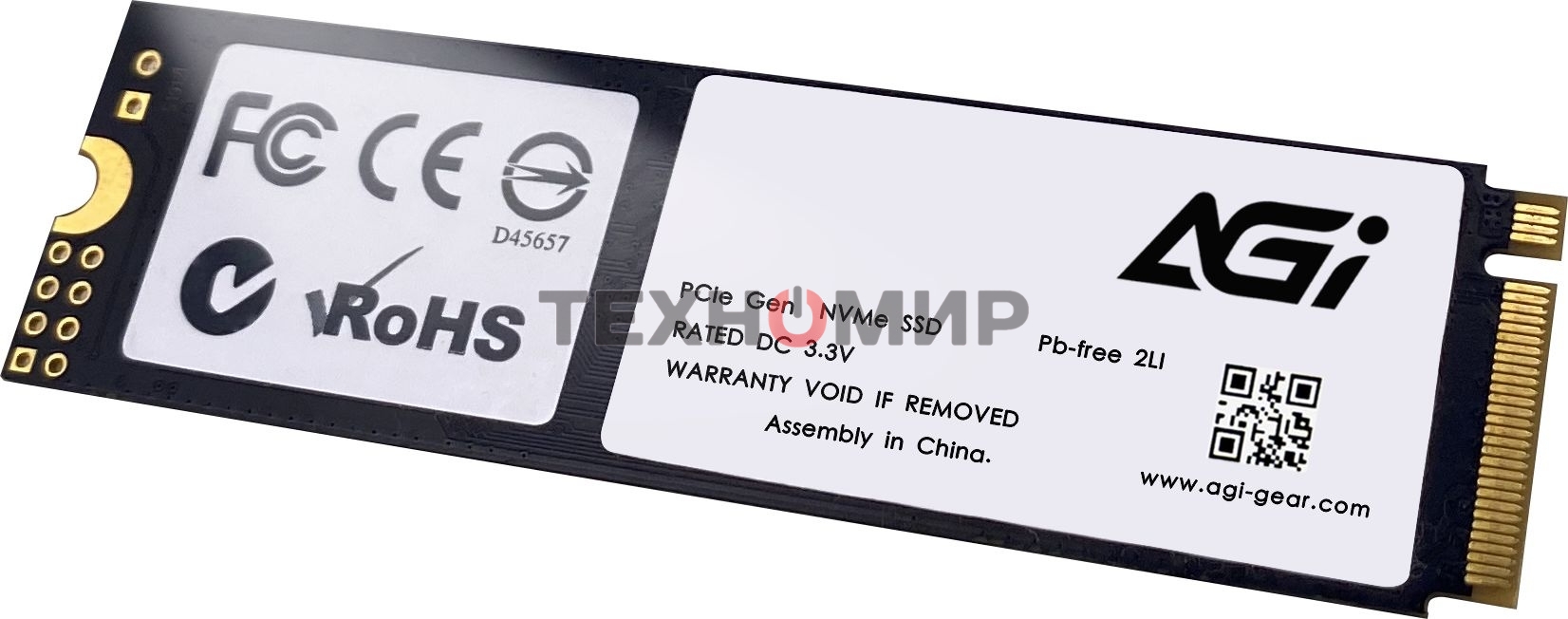 Накопитель SSD AGI AGI1T0G43AI818, 1Tb, PCIe 4.0 x4, M.2 2280, NVMe, R/W 4700/2800