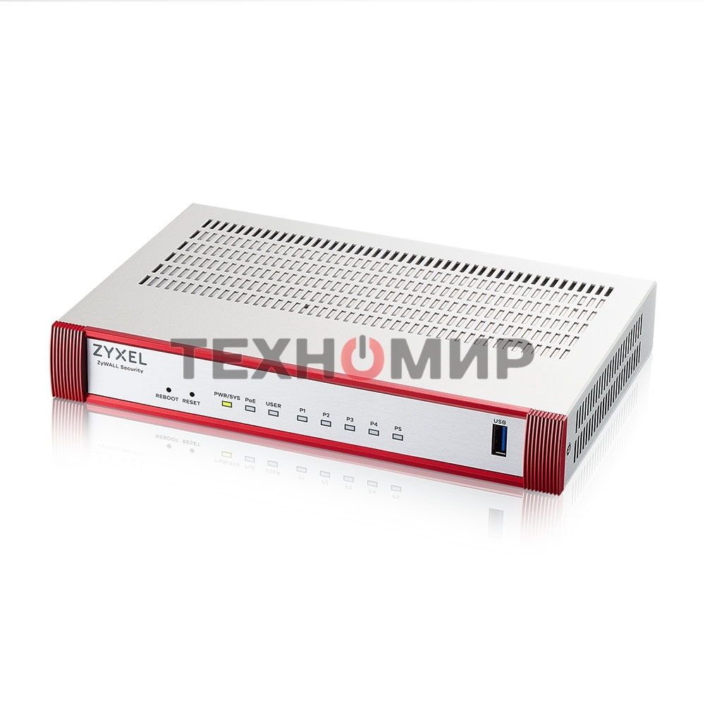 Межсетевой экран Zyxel USG FLEX 50HP с подпиской Gold на 1 год (AV, CF, IDP/DPI, Sandboxing, SecuReporter), 1xRJ-45: 1G PoE+ (LAN/WAN), 4xRJ-45: 1G (LAN/WAN), 1xUSB3.0 **