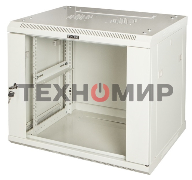 Шкаф настенный серии Pro, 6U 600x600, стеклянная дверь