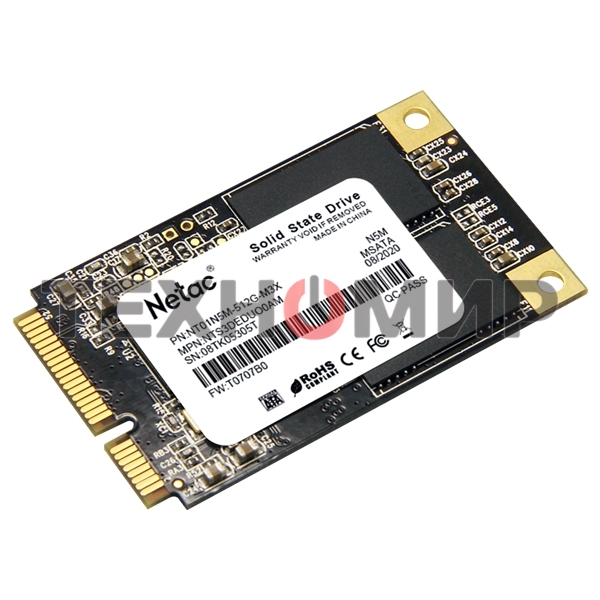Накопитель SSD Netac N5M, 512Gb, mSATA, R/W 540/490