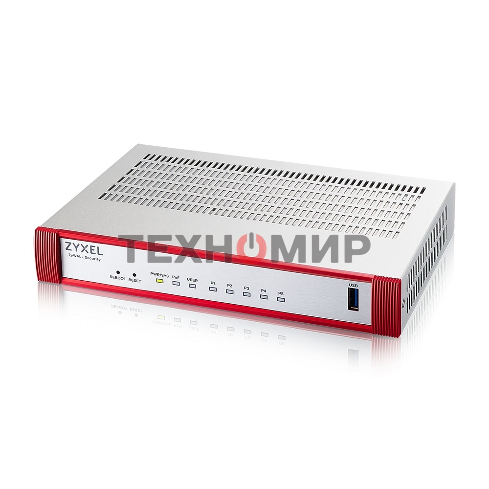 Межсетевой экран Zyxel USG FLEX 50HP с подпиской Gold на 1 год (AV, CF, IDP/DPI, Sandboxing, SecuReporter), 1xRJ-45: 1G PoE+ (LAN/WAN), 4xRJ-45: 1G (LAN/WAN), 1xUSB3.0 **