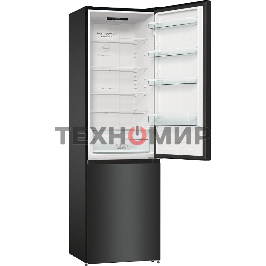 Холодильник Gorenje NRK6202EBXL4 черный матовый двухкамерный 235/96л морозилка снизу, No Frost
