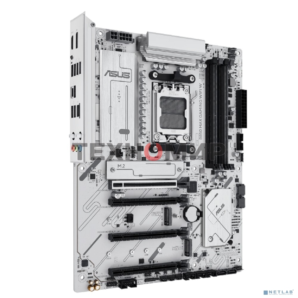Материнская плата ASUS B850 MAX GAMING WIFI W, AM5, AMD B850, 4xDDR5, 4xSATA, 3xM.2, 1xPCIe 5.0 x16, 1xPCIe 4.0 x4, 2xPCIe 3.0 x1, 1xDisplayPort, 1xHDMI, 1x2.5Gb LAN, Wi-Fi 6E, Bluetooth 5.3, 1xUSB-C 10Gbps, 3xUSB-A 10Gbps, 2xUSB-A 5Gbps, 2xUSB-A 2.0, 3x3