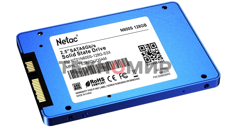 Накопитель SSD Netac N600S, 128Gb, SATA III, 2.5