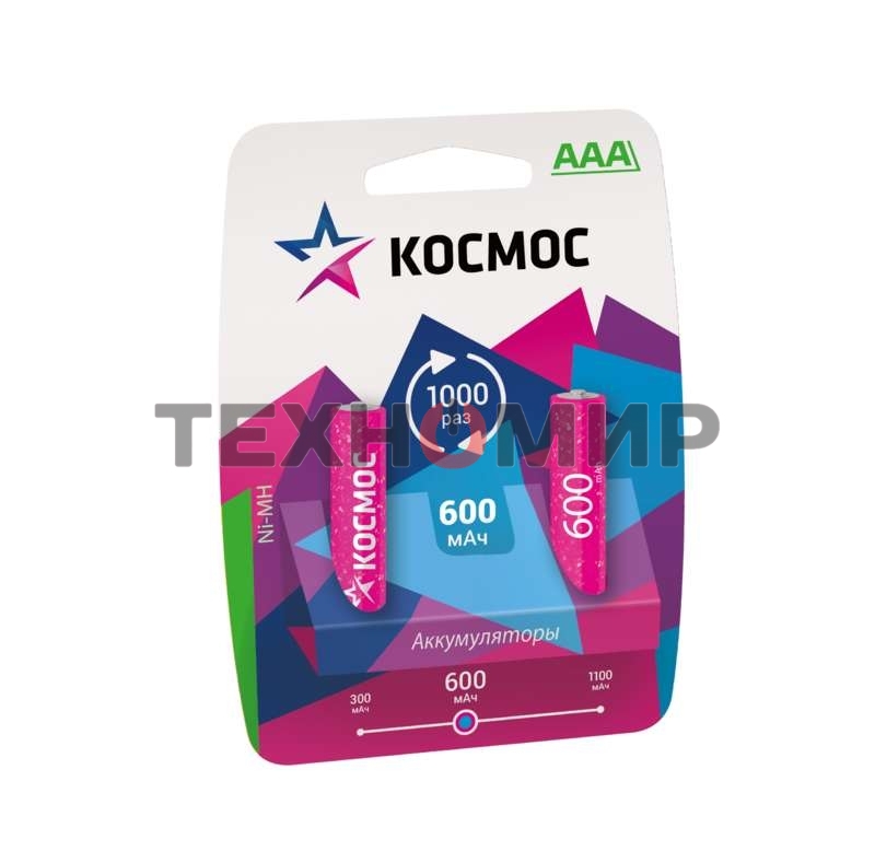 Аккумулятор Космос R03 Ni-MH 600 мАч