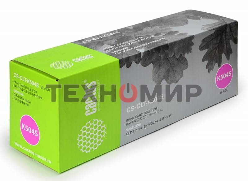 Картридж лазерный Cactus CS-CLT-K504S черный (2500 стр) для Samsung CLP 415N/CLX 4195FW/4195FN