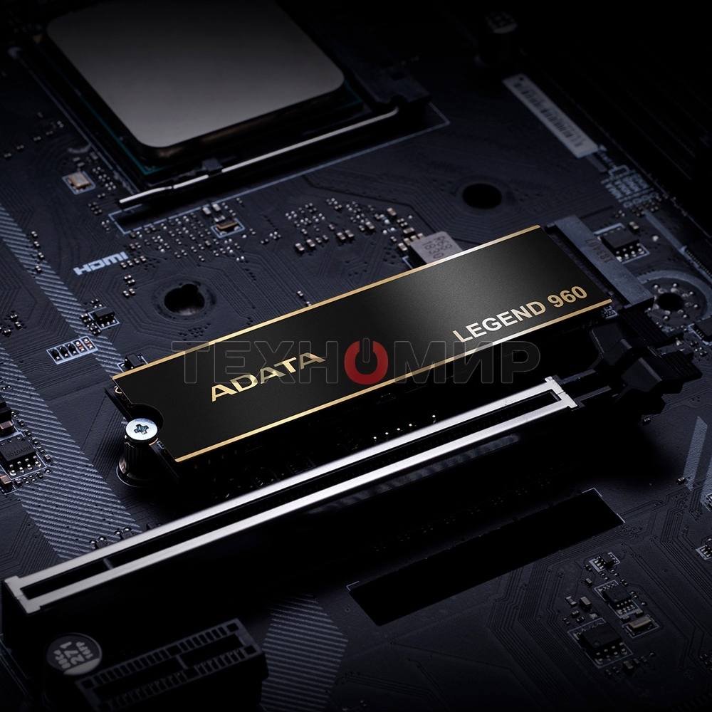 Накопитель SSD ADATA LEGEND 960, 1Tb, PCIe 4.0 x4, M.2 2280, NVMe, R/W 7400/6000, с радиатором