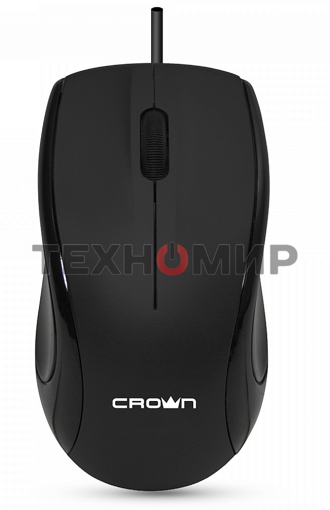 Мышь проводная Crown CMM-31 черный, 1000 dpi, USB, кнопки - 3
