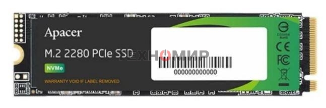 Накопитель SSD Apacer 2Tb, PCIe 3.0 x4, M.2 2280, NVMe v1.3, R/W 2100/1700, 3D NAND