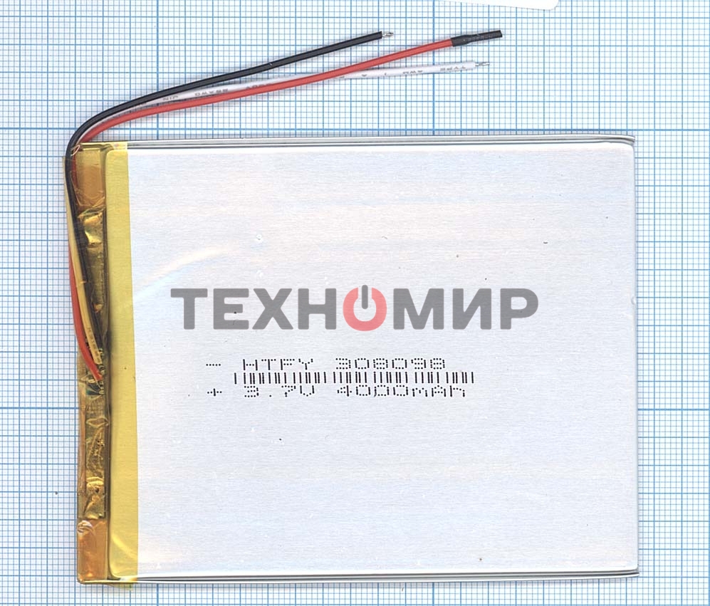 Аккумулятор Li-Pol (батарея) 3*80*98мм 3pin 3.7V/4000mAh