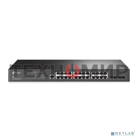 Коммутатор TP-Link JetStream 24-port Gigabit L2/L2+ Managed Switch with 4 SFP slots, support SDN controller, abundant L2/L2+ features, 1U rack mountable, full managed via web UI/CLI/Console/SSH/Telnet/SNMP.