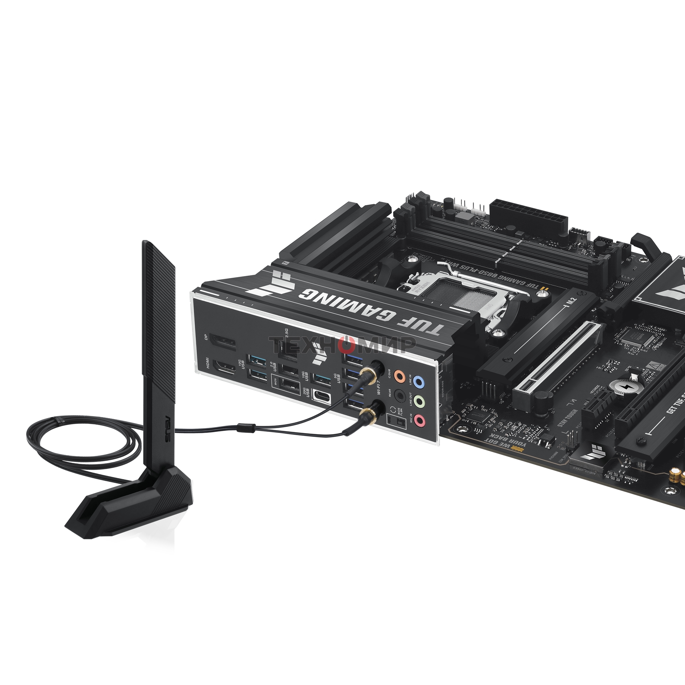 Материнская плата ASUS TUF GAMING B850-PLUS WIFI, Socket AM5, AMD B850, 4xDDR5, 4xSATA, 3xM.2, 1xPCIe 5.0 x16, 1xPCIe 4.0 x16, 2xPCIe 4.0 x1, 1xHDMI, 1xDP, 1x 2.5Gb LAN, Wi-Fi 7, 3xUSB-A 10Gbps, 4xUSB-A 5Gbps, 1xUSB-C 20Gbps, 2xUSB-A 2.0, 5x3.5 мм, 7.1, A