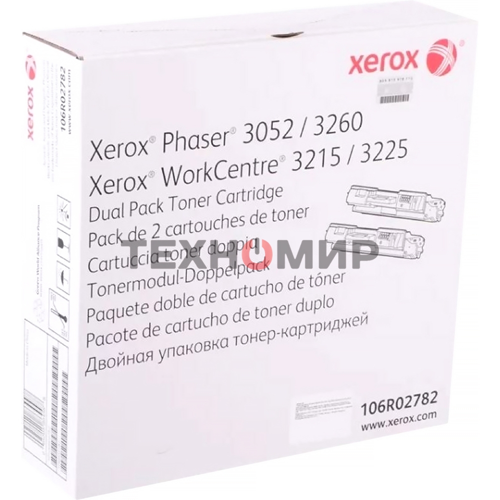 Картридж лазерный Xerox 106R02782 черный, 6000 стр. (упаковка 2шт х 3000 стр.), для Phaser 3052/3260/WC 3215/25 (channels)
