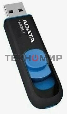 Флешка USB ADATA UV128 (AUV128-512G-RBE), 512Gb, USB 3.2 Gen1, R/W 100/30, черный/синий