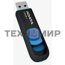 Флешка USB ADATA UV128 (AUV128-512G-RBE), 512Gb, USB 3.2 Gen1, R/W 100/30, черный/синий