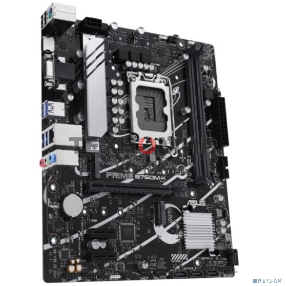 Материнская плата ASUS PRIME B760M-K, LGA 1700, Intel B760, 2xDDR5, 4xSATA, 2xM.2, 1xPCIe 4.0 x16, 2xPCIe x1, 1xHDMI, 1xVGA, 1x 2.5Gb LAN, 2xUSB-A 3.2 Gen 1, 2xUSB-A 2.0, 3x3.5 мм, 7.1, mATX