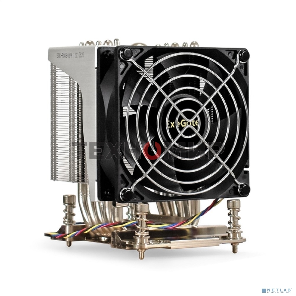 Кулер для процессора ExeGate ESNK-P0064AP4.PWM.4U.SP3.Cu серебристый, 92 мм, алюминий/медь, 3800 об/мин, 44 дБ, 4 pin, 280 Вт, 125.4 мм