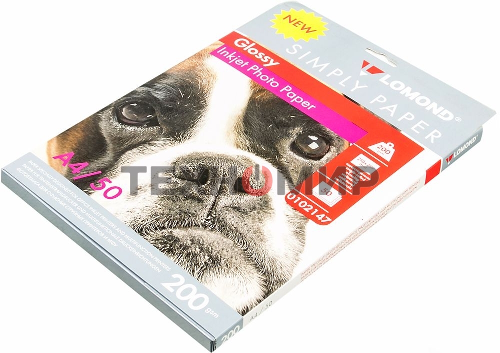 Фотобумага Lomond Simply 0102147 A4/200г/м2/50л./белый CIE148% глянцевое для струйной печати