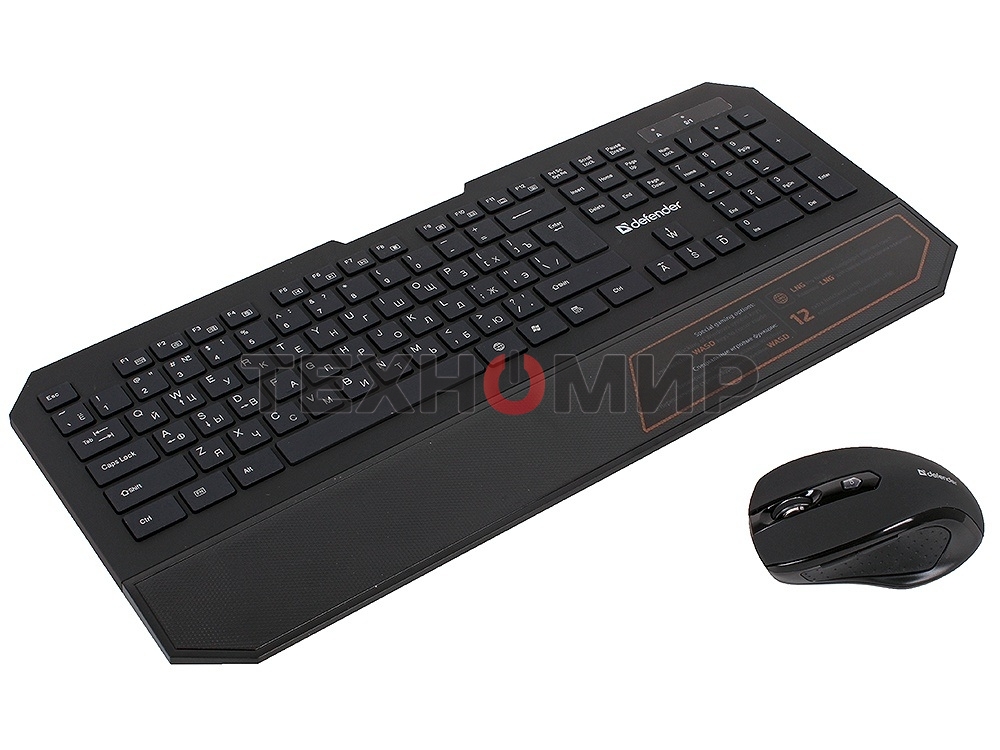 Комплект клавиатура+мышь Defender Berkeley C-925 беспроводной, USB, 1600 DPI, чёрный