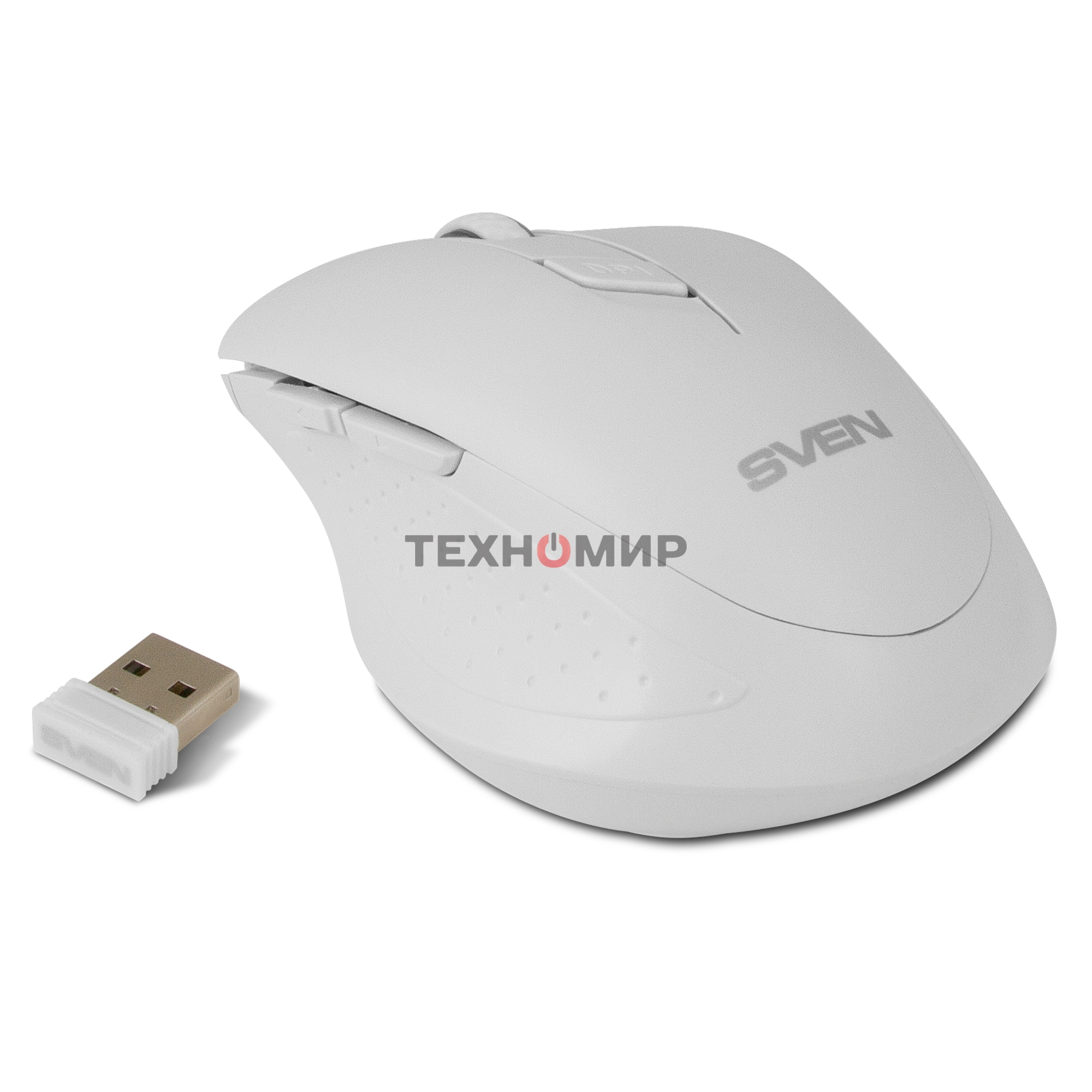 Мышь беспроводная SVEN RX-425W белый, 1600 dpi, радиоканал, USB, кнопки - 6