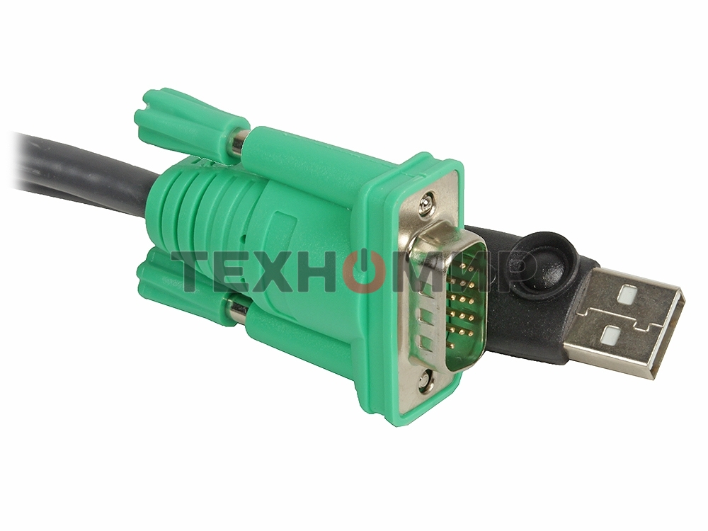 Кабель KVM ATEN 2L-5201U USB(тип А Male)+HDB15(Male) <-> SPHD15(Male) 1,2м., черный.