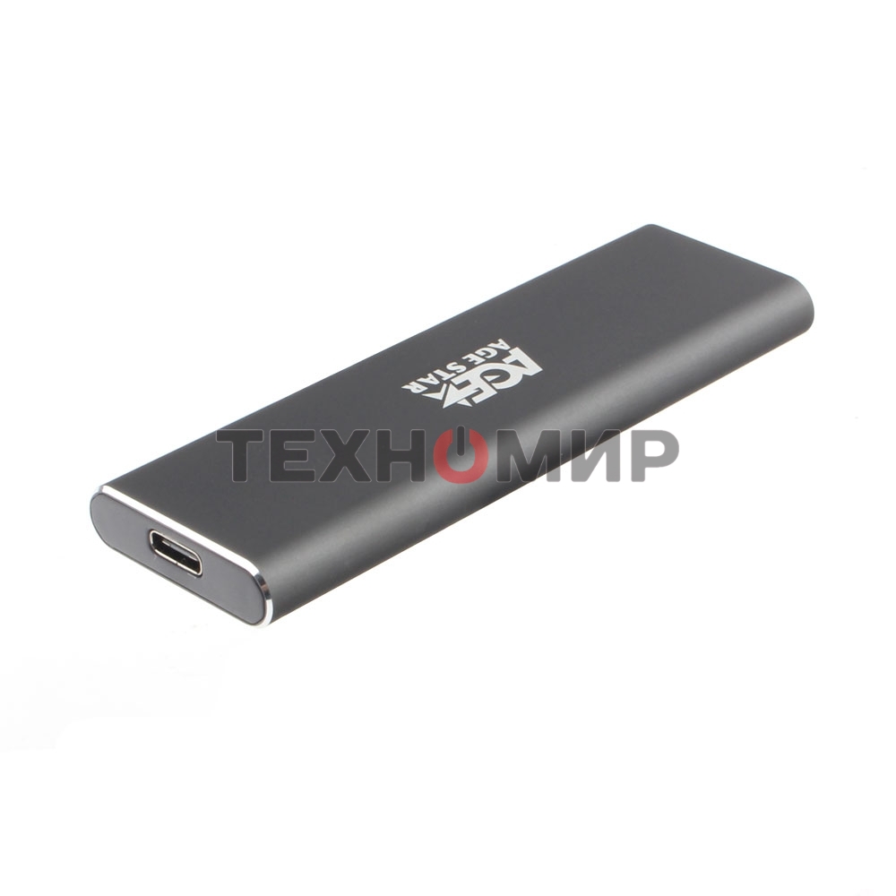 Внешний корпус USB 3.1 Type-C M.2 NVME (M-key) AgeStar 31UBNV1C (GRAY), алюминий, черный