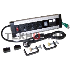 Блок розеток: 3 эл. модуля, 2 USB модуля, 2 порта кат.6