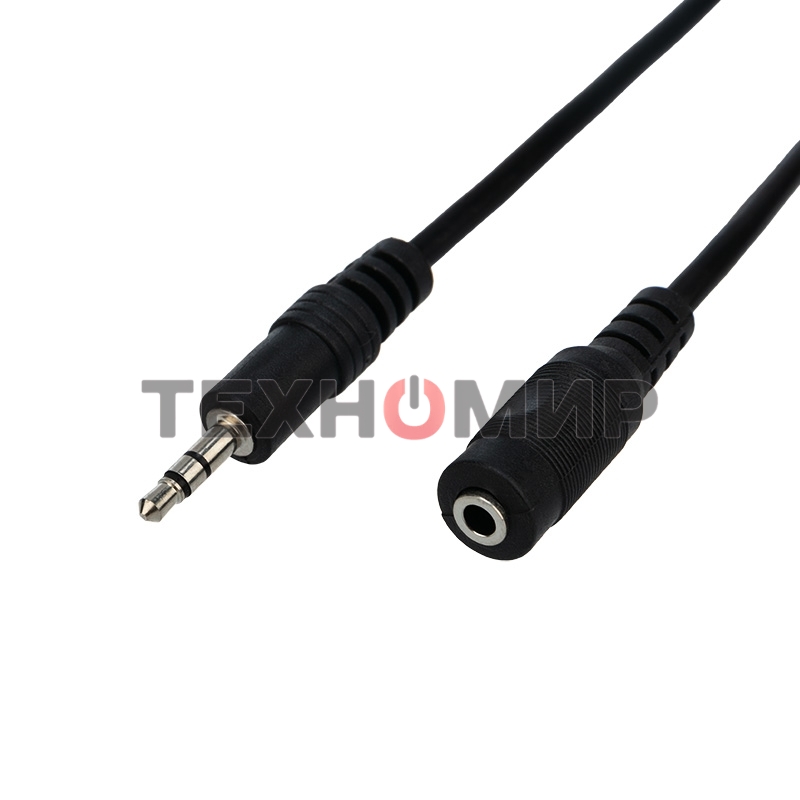 Шнур Rexant Стерео 3,5 мм гнездо - Стерео 3,5 мм штекер 5 метров