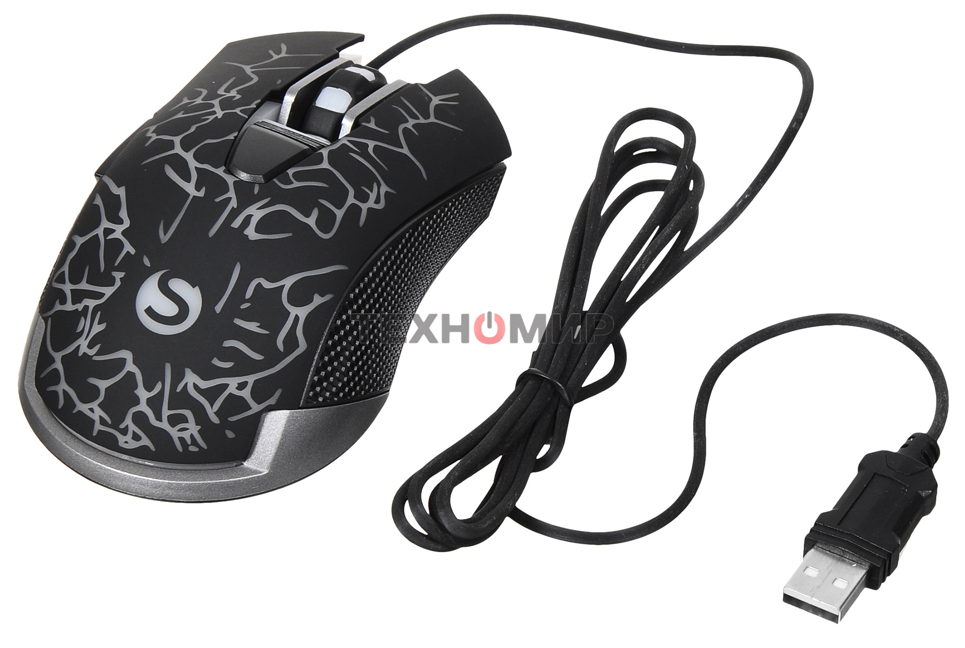 Мышь проводная SunWind SW-M705G черный, 3600 dpi, USB, кнопки - 6