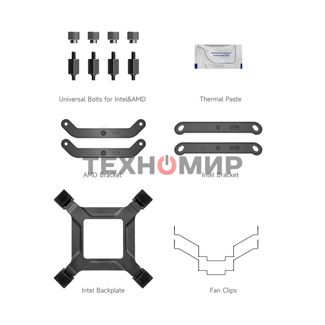 Кулер для процессора PCCooler RT500 Digital черный 120мм алюминий+медь 2200rpm 32db 4-pin 240W